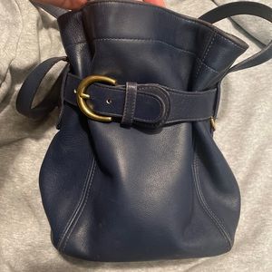 Vintage Coach Bag blue mini leather crossbody bucket bag